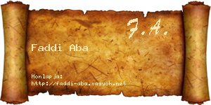 Faddi Aba névjegykártya
